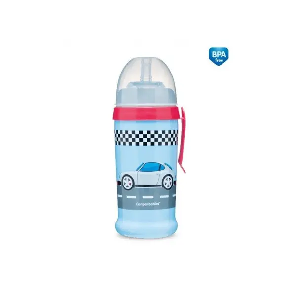Cana antivarsare cu pai Canpol Racing dark blue 350 ml