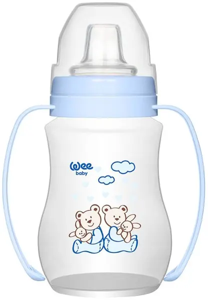 Cană antivarsare Wee Baby - 250 ml, albastră cu urși