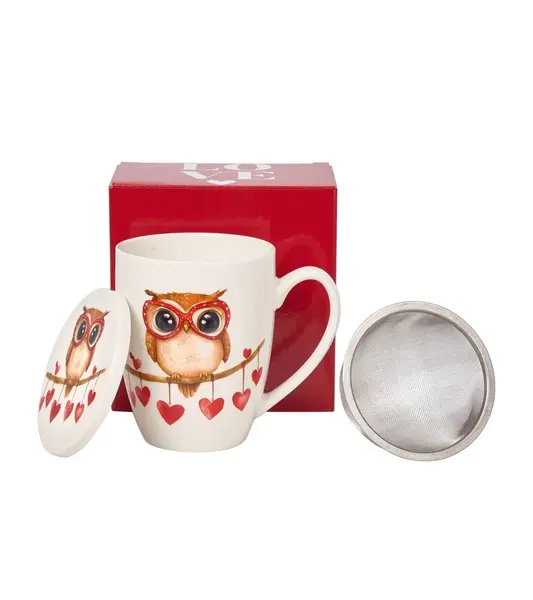 Cana cu infuzor 360ml HEARTS OWL