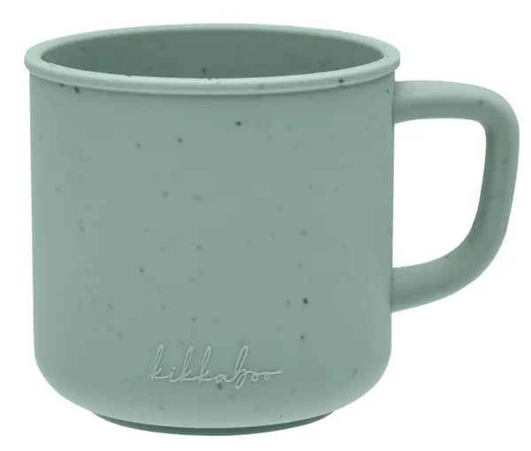 Cană cu mâner KikkaBoo Platinum Silicone - Sage, 200 ml
