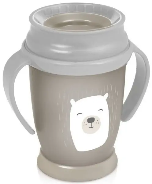 Cana cu manere Lovi 360° - Junior, Buddy bear, 250 ml, 12+ luni, bej