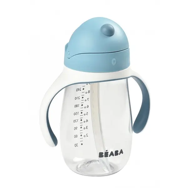 Cana cu pai din tritan Beaba 300 ml Windy Blue