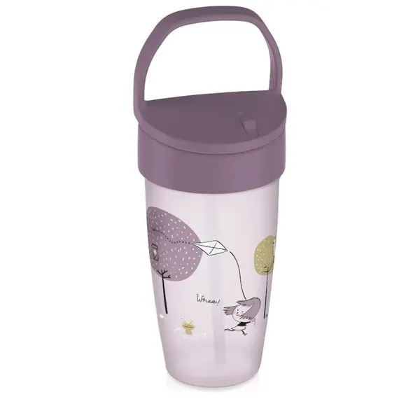 Cana cu pai Lovi - Junior, Lovely Girl, roz, 350 ml, 14 luni+