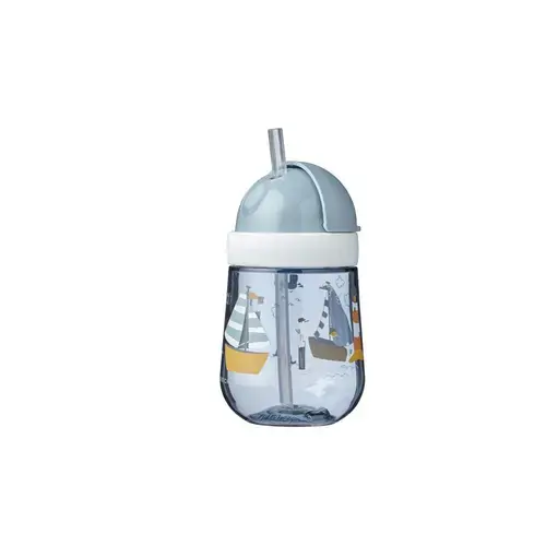 Cana cu pai pentru bebelusi, Little Dutch, 300ml, +9 luni, Albastru