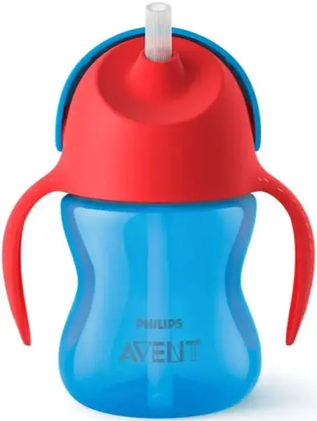 Cana cu pai Philips Avent SCF796/01, 200ml, 9 luni+ (Mov/Albastru)