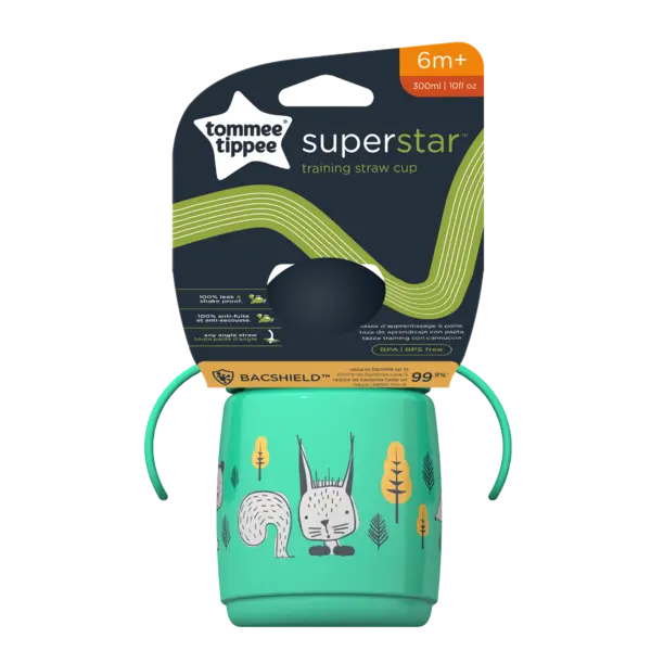 Cana cu pai si protectie Bacshield™ pentru +6 luni Verde, 300ml, Tommee Tippee