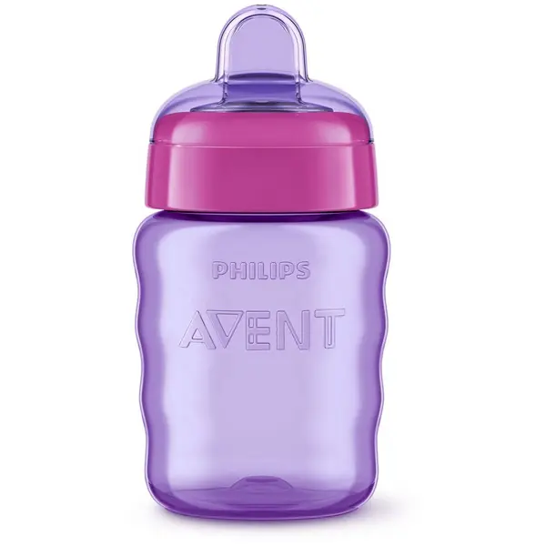Cana cu tetina de formare Philips Avent 260 ml 9 luni + purple