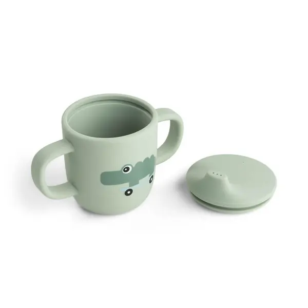 Cana de antrenament Done by Deer din silicon, cu doua manere Playground green 120 ml