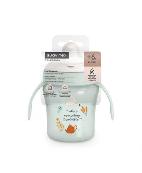 Cana de antrenament Suavinex Wonder verde 200 ml