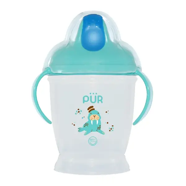 Cana de baut cu cioc dur, +6 luni, verde, PUR