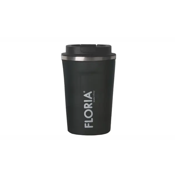 Cana de cafea Floria ZLN9970 tip termos, capacitate 380ml, interior din inox, pereti dublii, gri