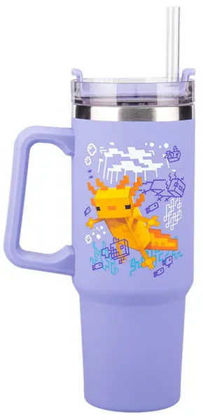 Cană de călătorie Paladone Games: Minecraft - Axolotl, 900 ml