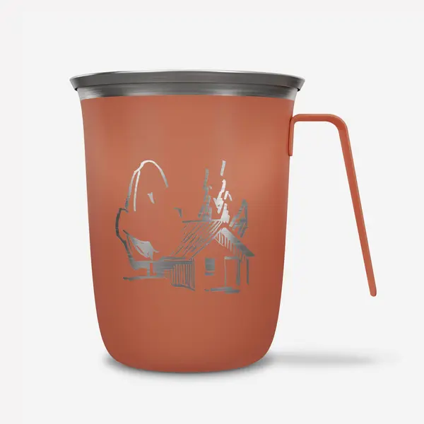 Cană de camping 0,5L din oțel inoxidabil roșu