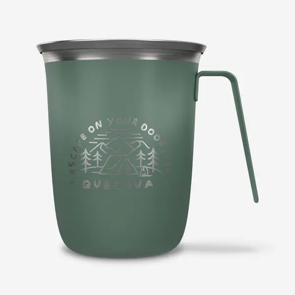Cană de camping 0,5l din oțel inoxidabil verde