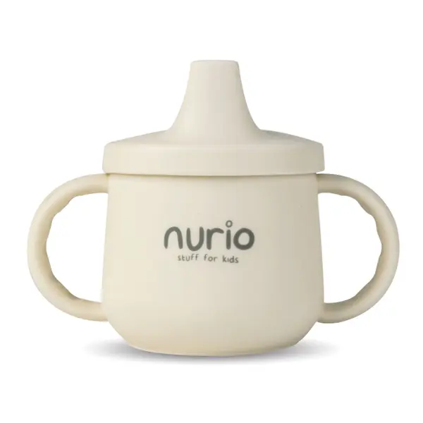 Cana din silicon pentru bebelusi cu manere Nurio, Bej