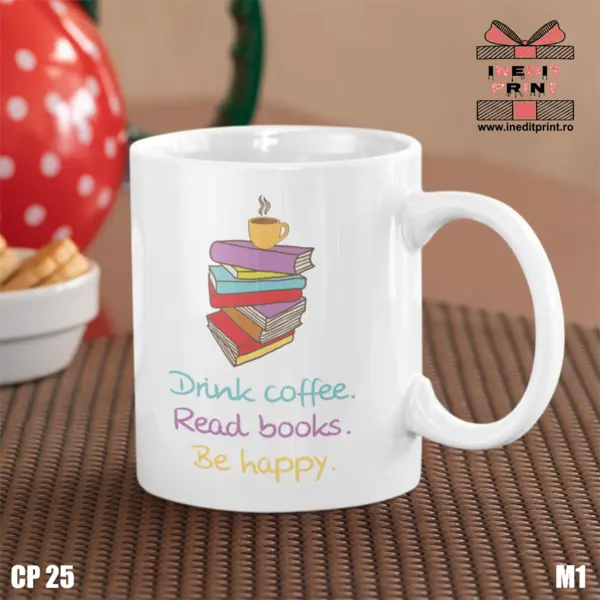 Cană Drink Coffee Read books CP25 Termosensibilă albastră