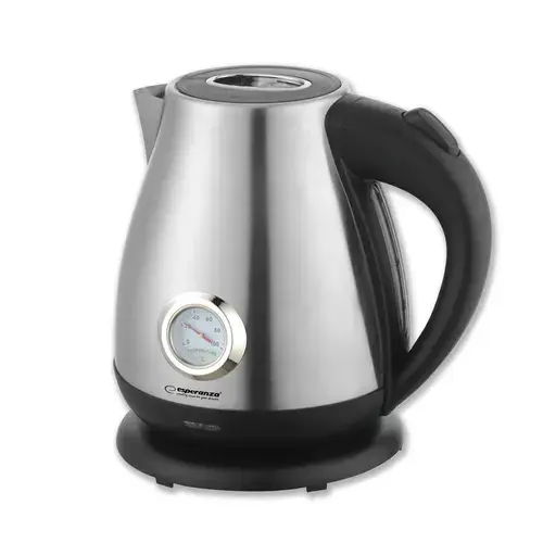 Cana electrica fierbator cu termometru Thames, putere 2200W, capacitate 1.7L, inox, oprire automata, capac etans