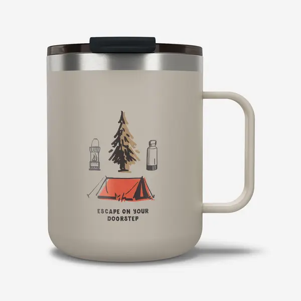 Cană izotermă 900 0,35L din inox, pentru camping, drumeții/trekking Bej
