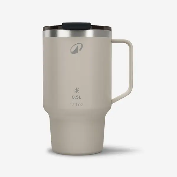 Cană izotermă 900 0,5L din inox, pentru camping, drumeții/trekking Bej