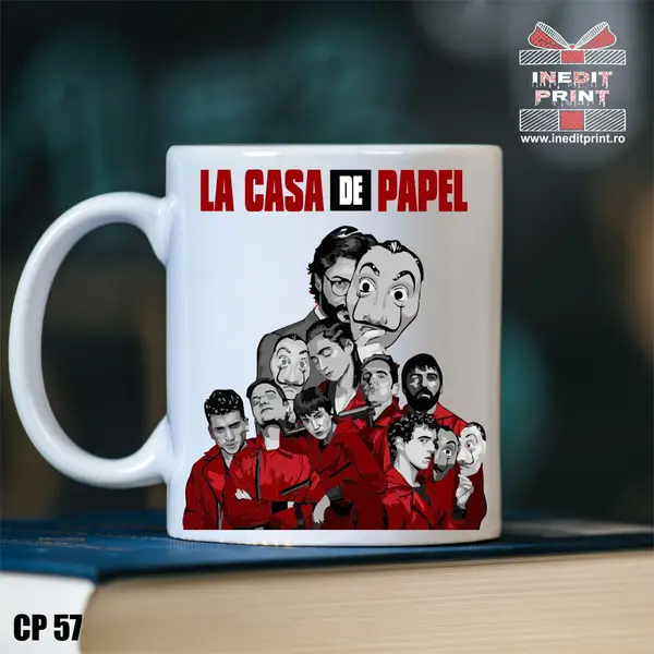 Cana La Casa de Papel CP57 Interior si toartă roz
