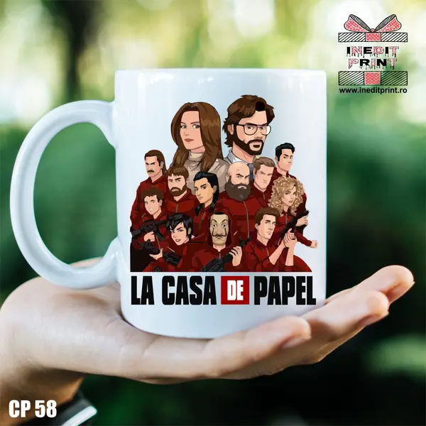 Cana La Casa de Papel CP58 Interior si toartă albastră