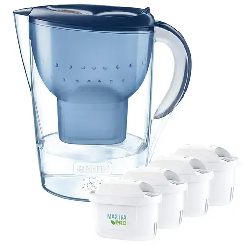 Cana pentru filtrarea apei BRITA Marella XL, 3.5 L + 4 filtre Maxtra PRO Pure Performance (Albastru)