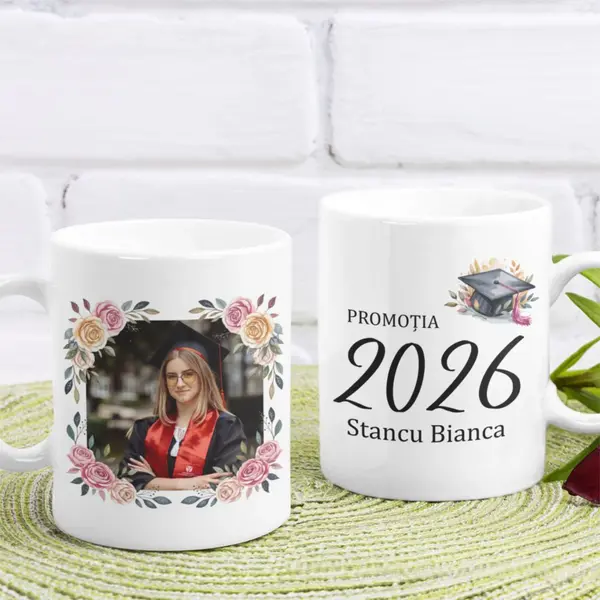 Cana personalizata Absolvent CP172 Simplă albă