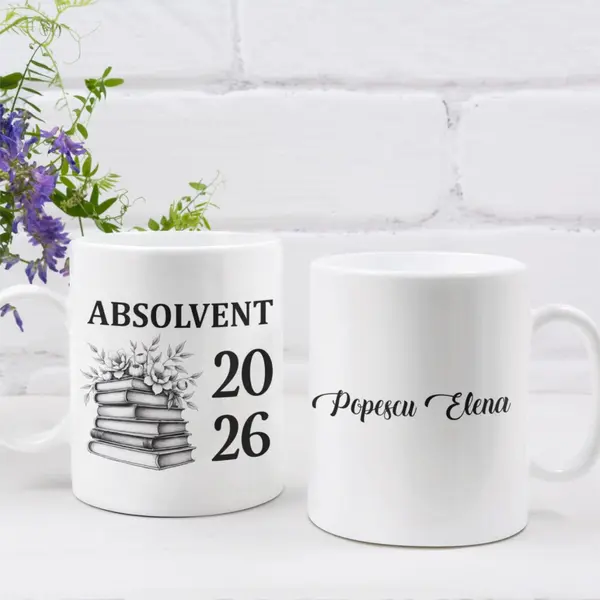 Cana personalizata Absolvent CP173 Termosensibilă albastră
