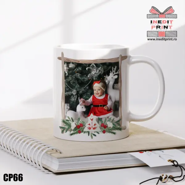Cana personalizata Craciun poza si nume CP66