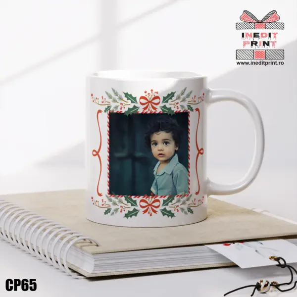 Cana personalizata Craciun poza si text CP65