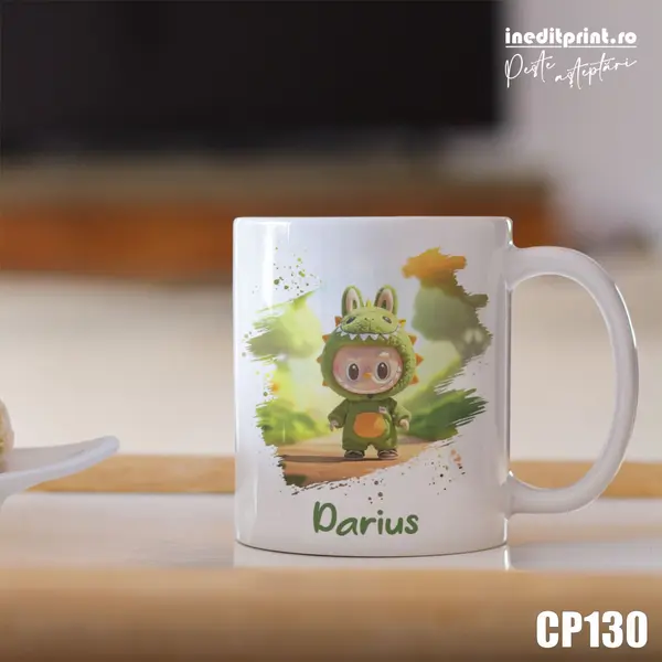 Cana personalizata cu Labubu CP130 Termosensibila neagra