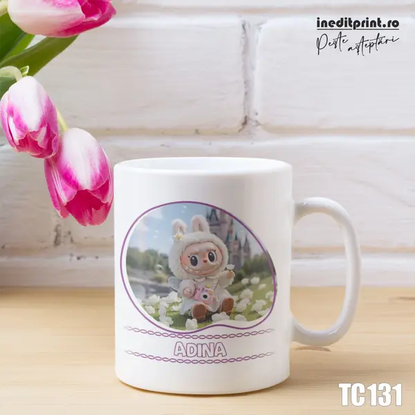 Cana personalizata cu Labubu CP131 Termosensibila neagra