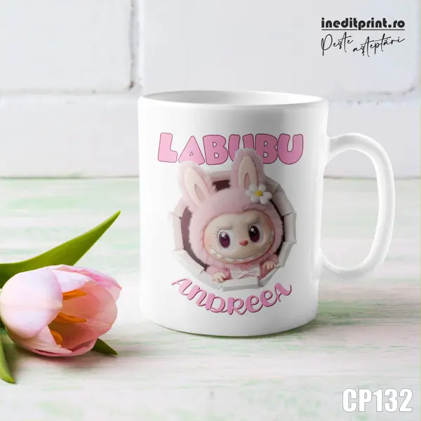 Cana personalizata cu Labubu CP132 Termosensibila neagra