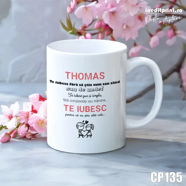 Cana personalizata cu Nume si text CP135 Termosensibila rosie