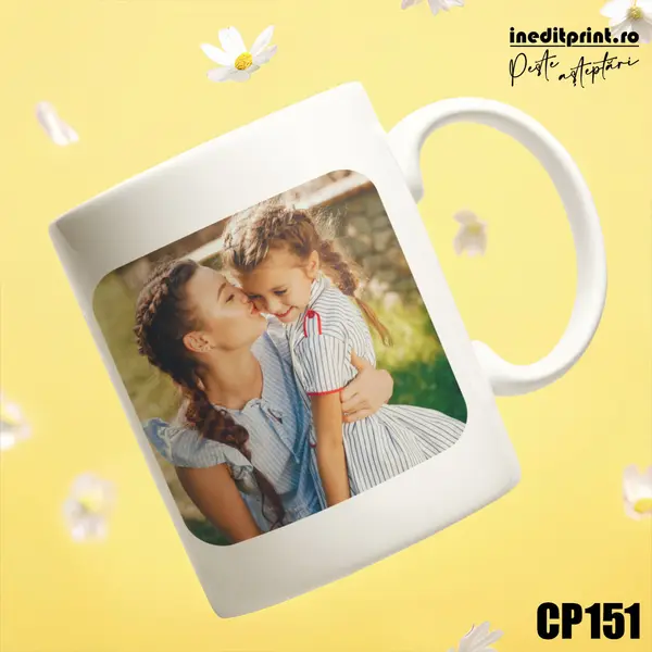 Cana personalizata cu o poza si mesaj CP151 Termosensibila rosie