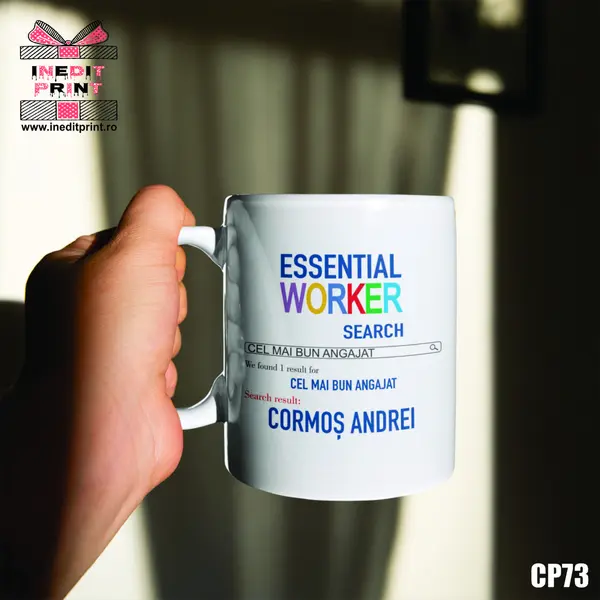 Cana personalizata Firma CP73 Alb