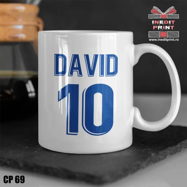 Cana personalizata Fotbal CP69 Alb