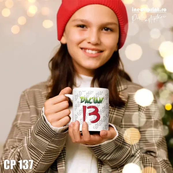 Cana personalizata - Grinch jucator de fotbal CP137