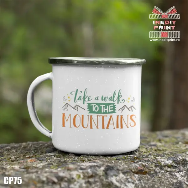 Cana personalizata metalica MOUNTAINS CP75
