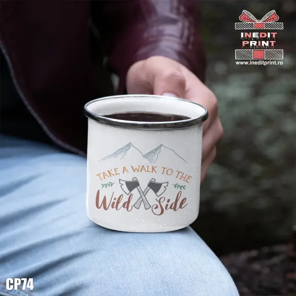 Cana personalizata metalica TAKE A WALK CP74