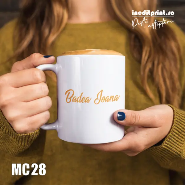 Cana personalizata Nume + verset Psalmii 34:8 MC28 Termosensibila albastra