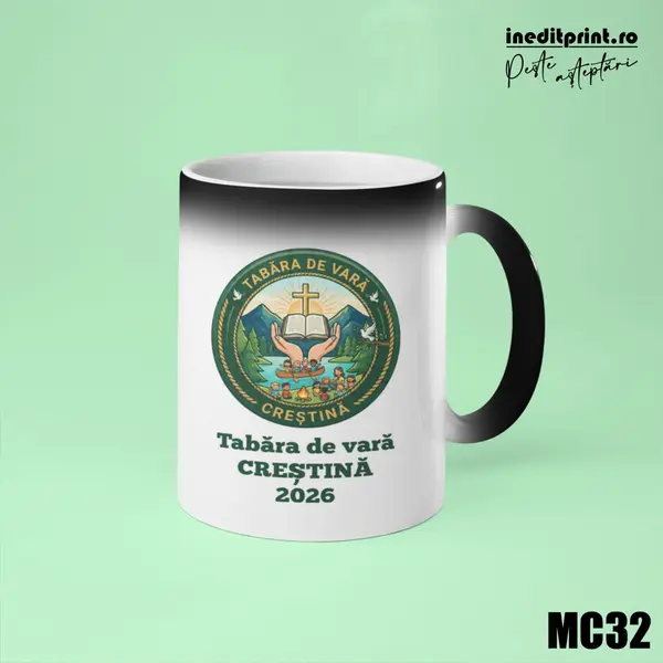 Cana personalizata pentru Tabara MC32 Termosensibilă neagră