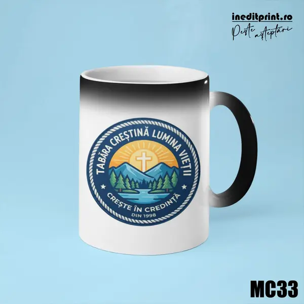 Cana personalizata pentru Tabara MC33 Termosensibilă neagră
