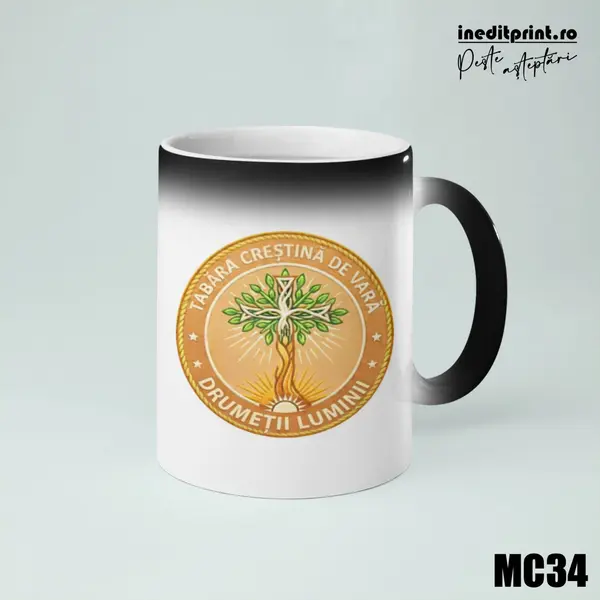 Cana personalizata pentru Tabara MC34 Termosensibilă neagră