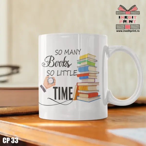 Cana So many books, so little time CP33 Interior si toartă roz