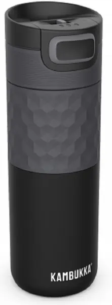 Cană termică Kambukka EtnaGrip - Neagra, 500 ml