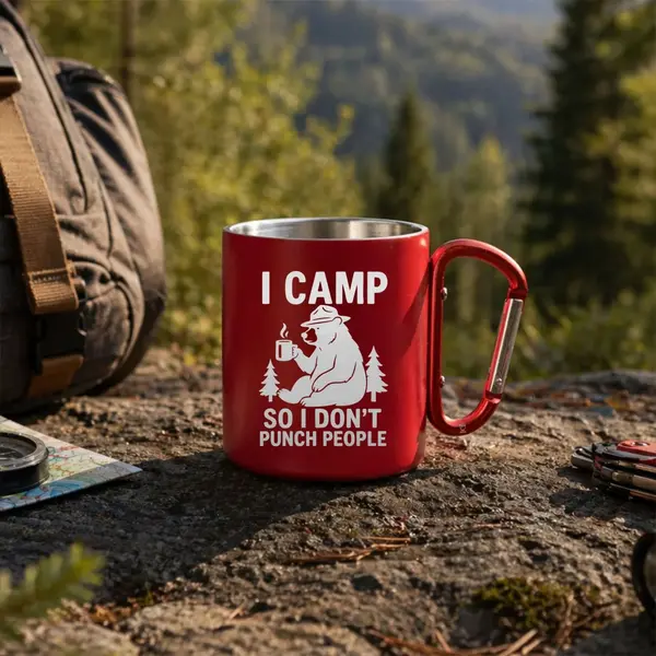Cana Termica metalica NASIK Personalizata Camping CP167 Rosu