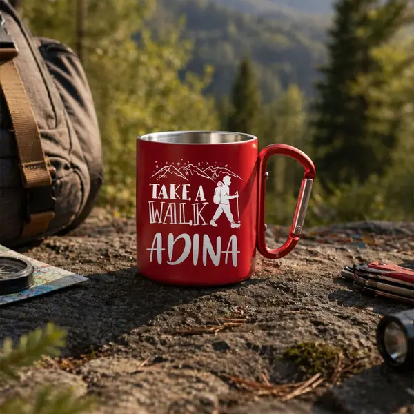 Cana Termica metalica NASIK Personalizata Take a Walk CP166 Rosu