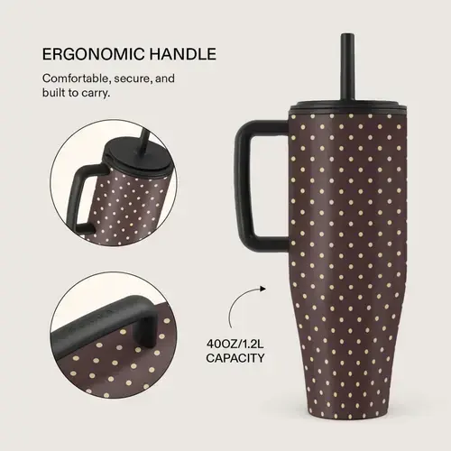 Cana Termos Burga Sorry Busy, cu capac rezistent la scurgeri si pai reutilizabil, inox, 1.2 L