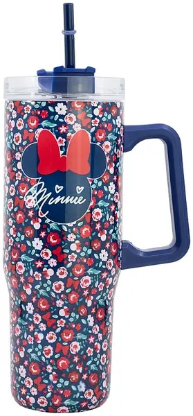 Cană termos cu un pai Stor Minnie Mouse - Gardening, 940 ml